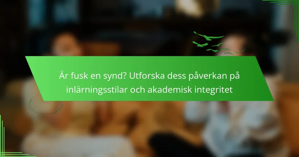 Är fusk en synd? Utforska dess påverkan på inlärningsstilar och akademisk integritet