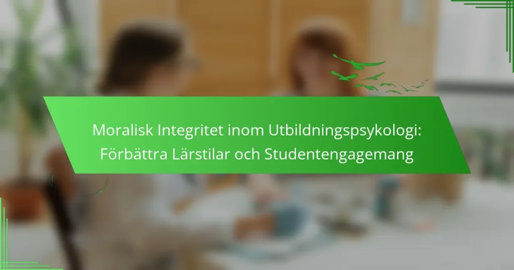 Moralisk Integritet inom Utbildningspsykologi: Förbättra Lärstilar och Studentengagemang