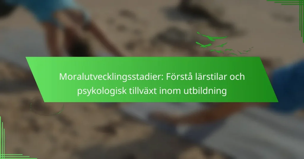 Moralutvecklingsstadier: Förstå lärstilar och psykologisk tillväxt inom utbildning