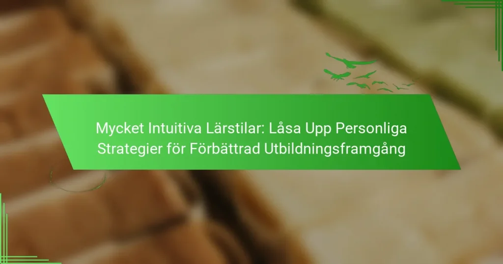 Mycket Intuitiva Lärstilar: Låsa Upp Personliga Strategier för Förbättrad Utbildningsframgång