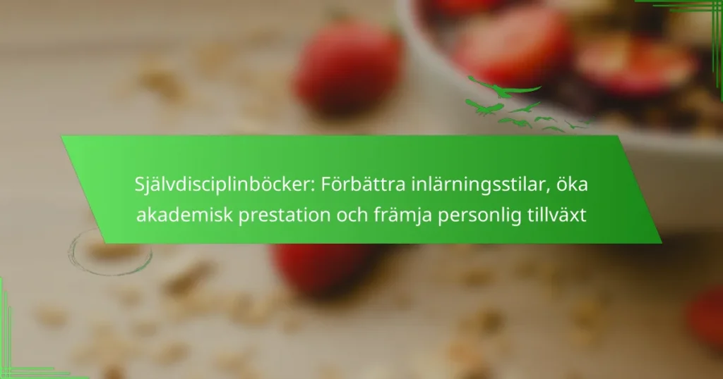 Självdisciplinböcker: Förbättra inlärningsstilar, öka akademisk prestation och främja personlig tillväxt