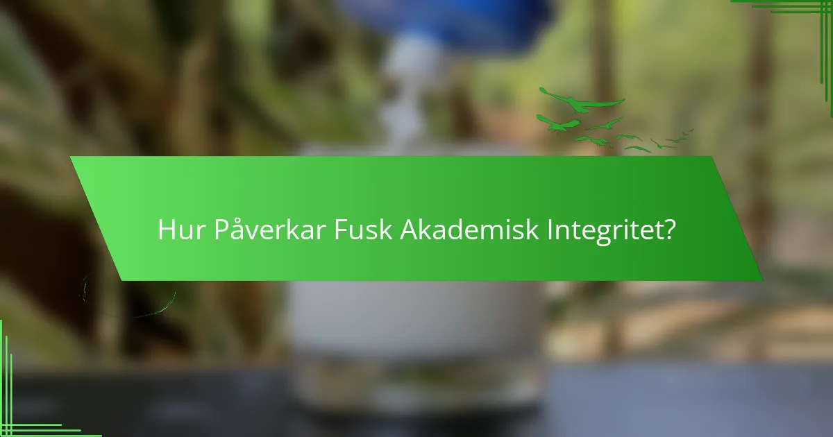 Hur Påverkar Fusk Akademisk Integritet?