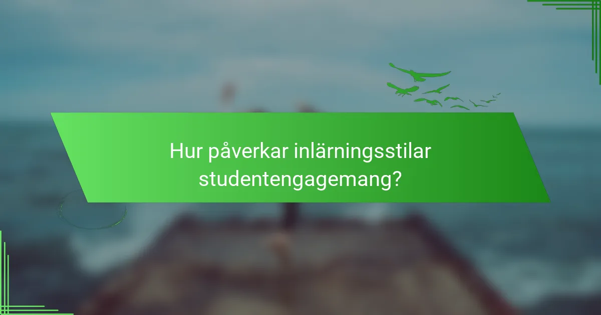 Hur påverkar inlärningsstilar studentengagemang?
