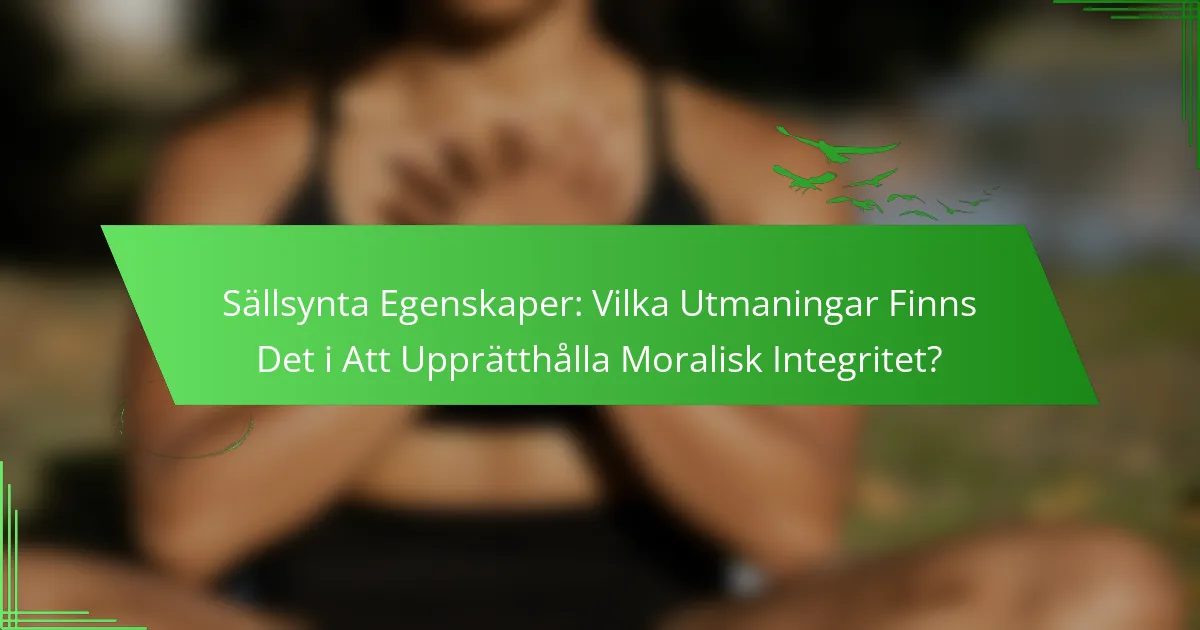 Sällsynta Egenskaper: Vilka Utmaningar Finns Det i Att Upprätthålla Moralisk Integritet?