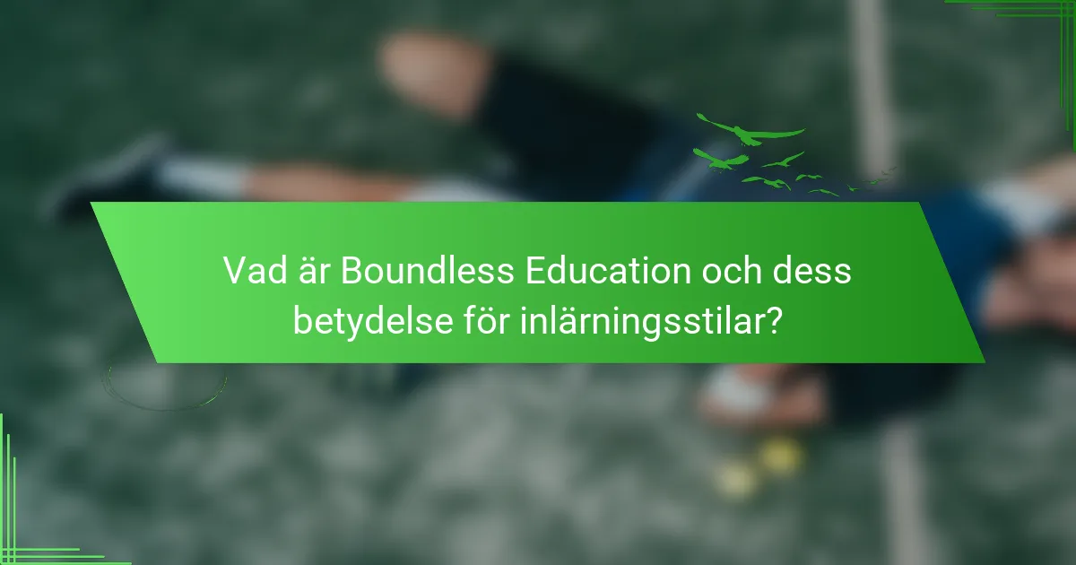 Vad är Boundless Education och dess betydelse för inlärningsstilar?