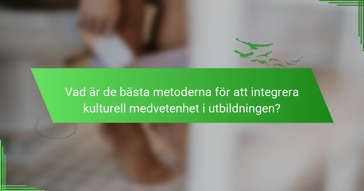 Vad är de bästa metoderna för att integrera kulturell medvetenhet i utbildningen?