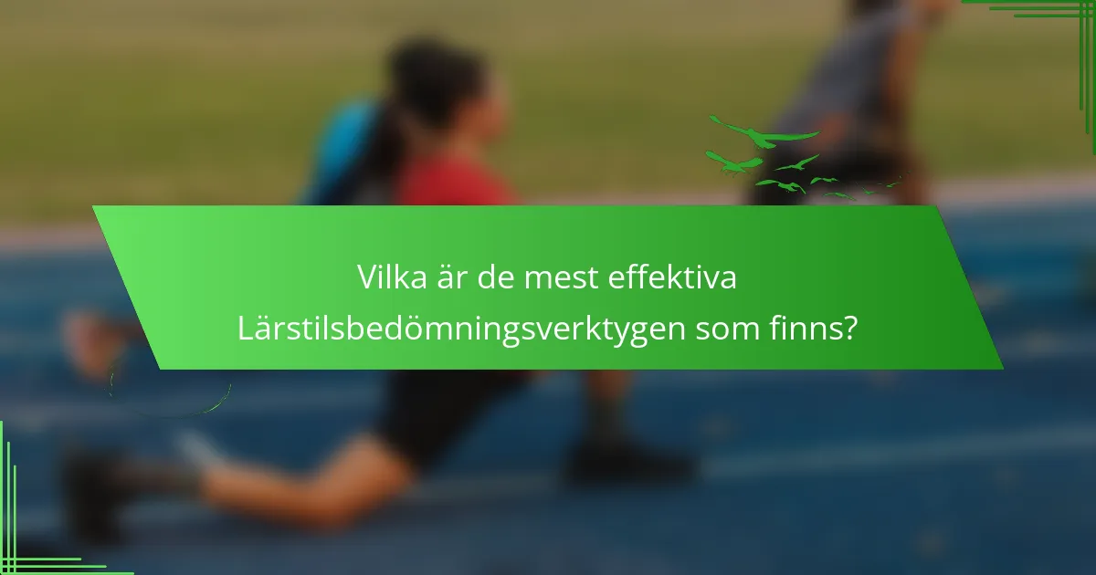Vilka är de mest effektiva Lärstilsbedömningsverktygen som finns?