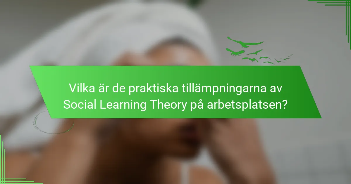 Vilka är de praktiska tillämpningarna av Social Learning Theory på arbetsplatsen?