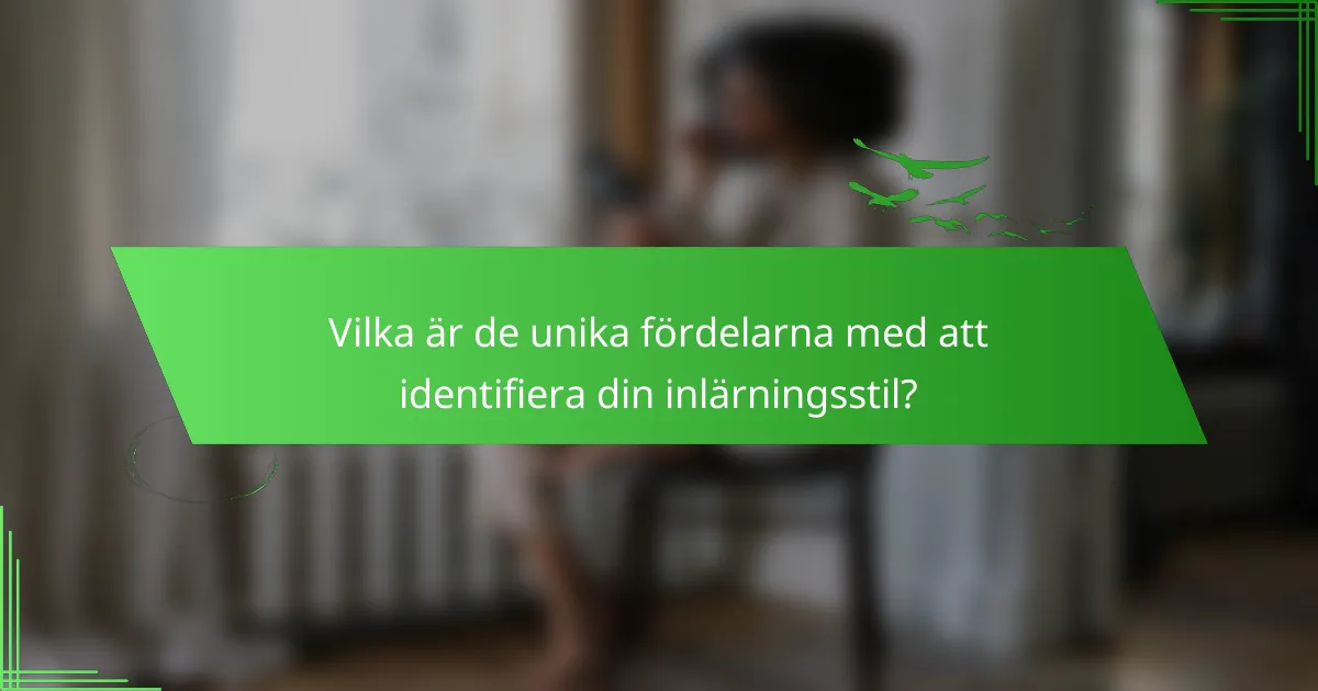 Vilka är de unika fördelarna med att identifiera din inlärningsstil?