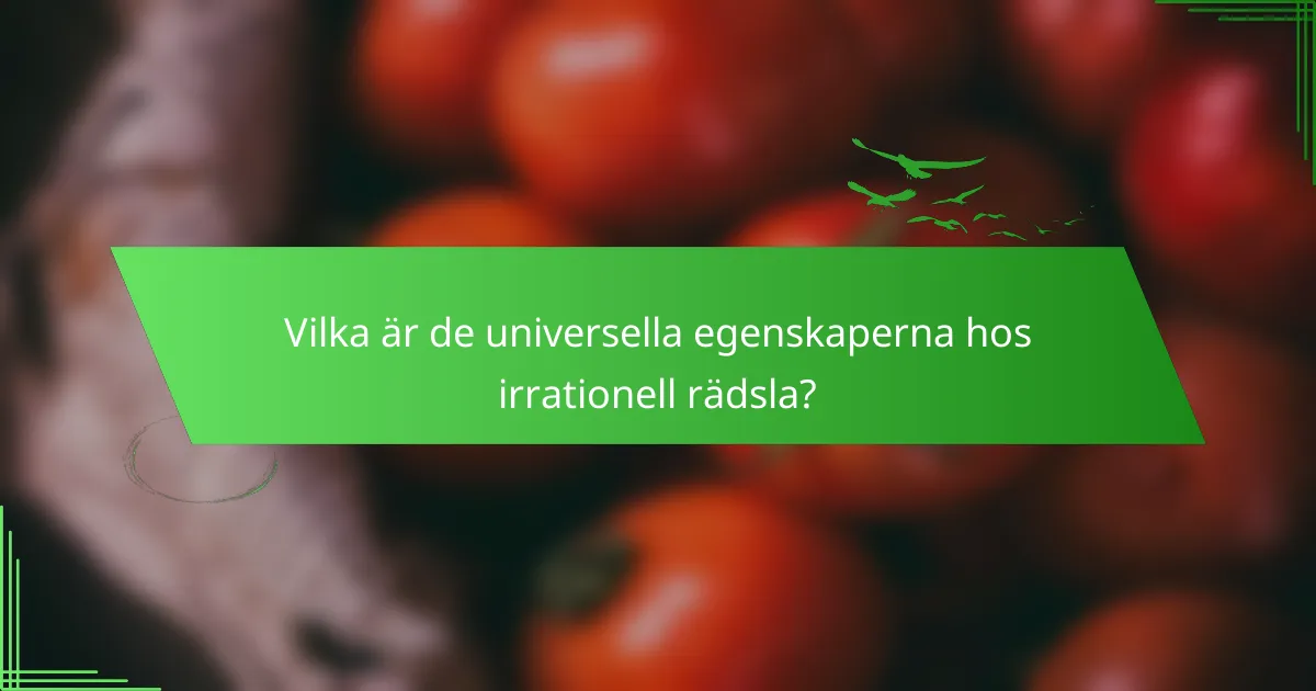 Vilka är de universella egenskaperna hos irrationell rädsla?