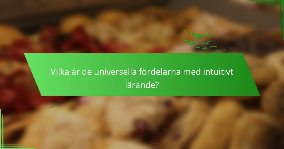 Vilka är de universella fördelarna med intuitivt lärande?