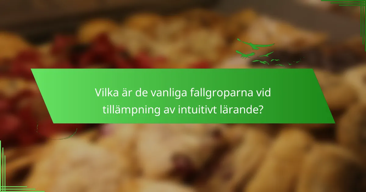 Vilka är de vanliga fallgroparna vid tillämpning av intuitivt lärande?