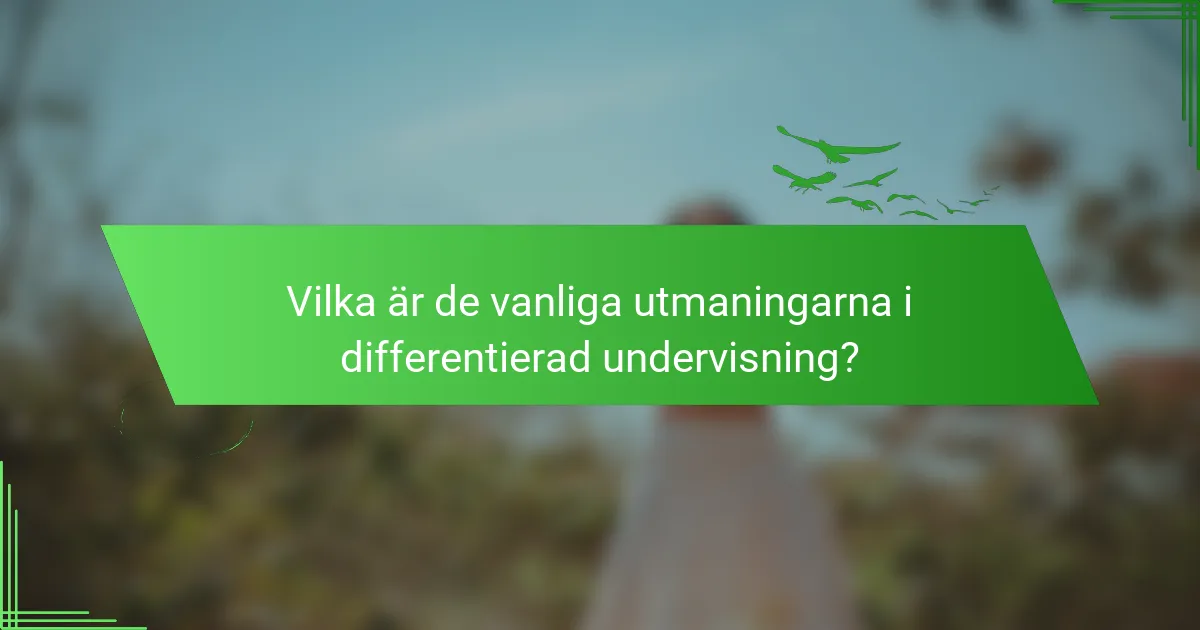 Vilka är de vanliga utmaningarna i differentierad undervisning?