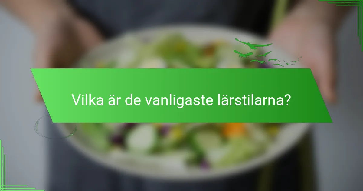 Vilka är de vanligaste lärstilarna?