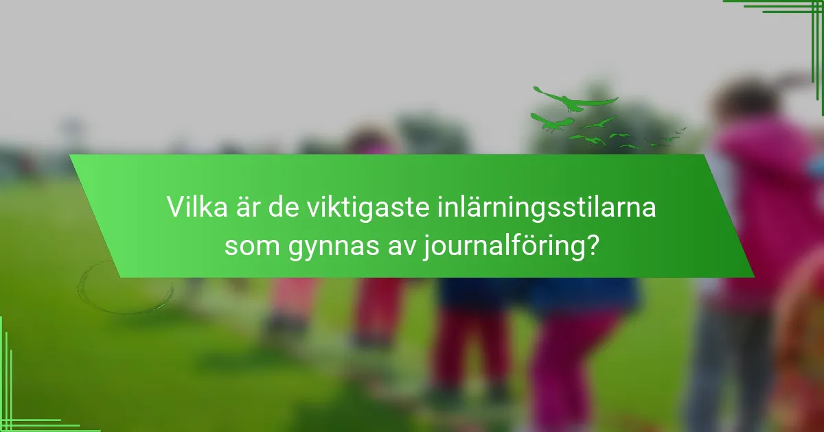 Vilka är de viktigaste inlärningsstilarna som gynnas av journalföring?