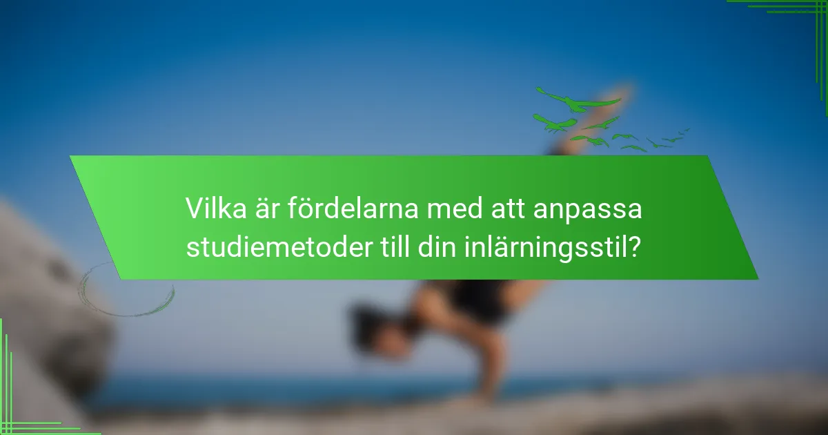 Vilka är fördelarna med att anpassa studiemetoder till din inlärningsstil?