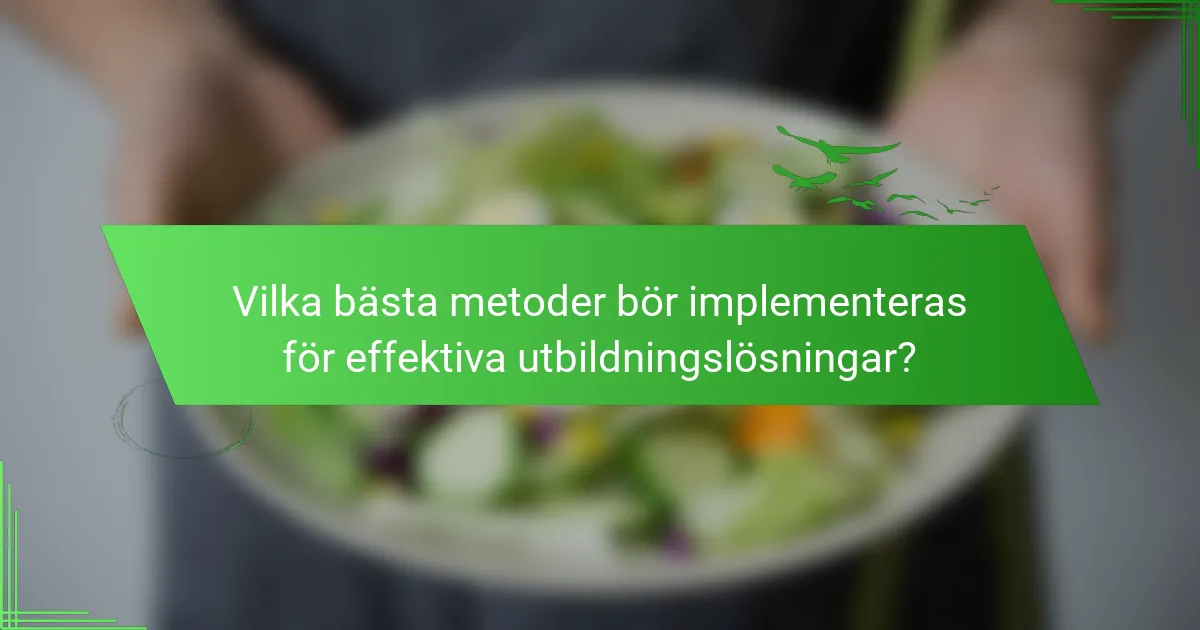 Vilka bästa metoder bör implementeras för effektiva utbildningslösningar?