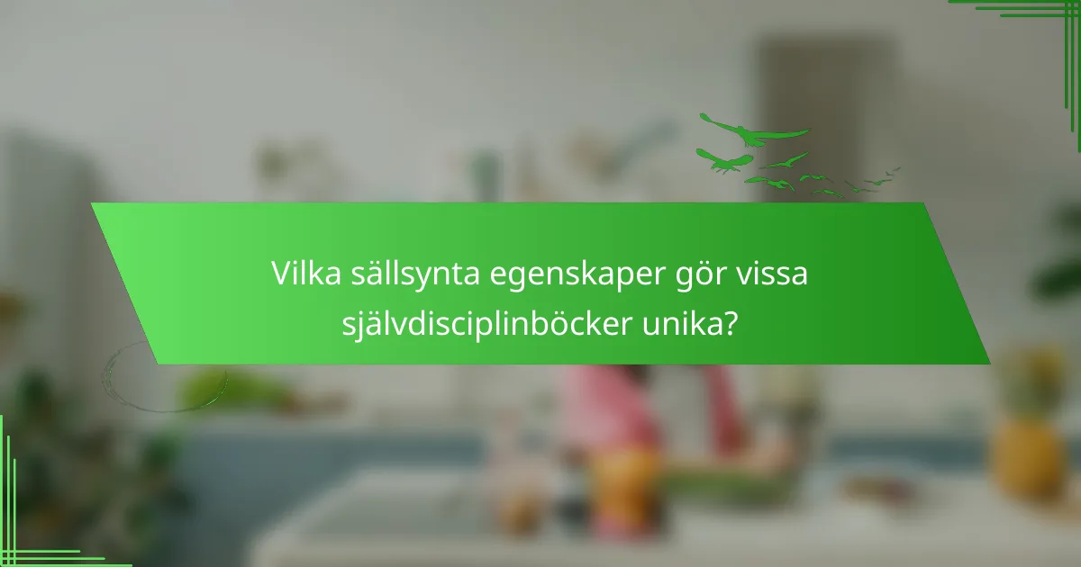 Vilka sällsynta egenskaper gör vissa självdisciplinböcker unika?