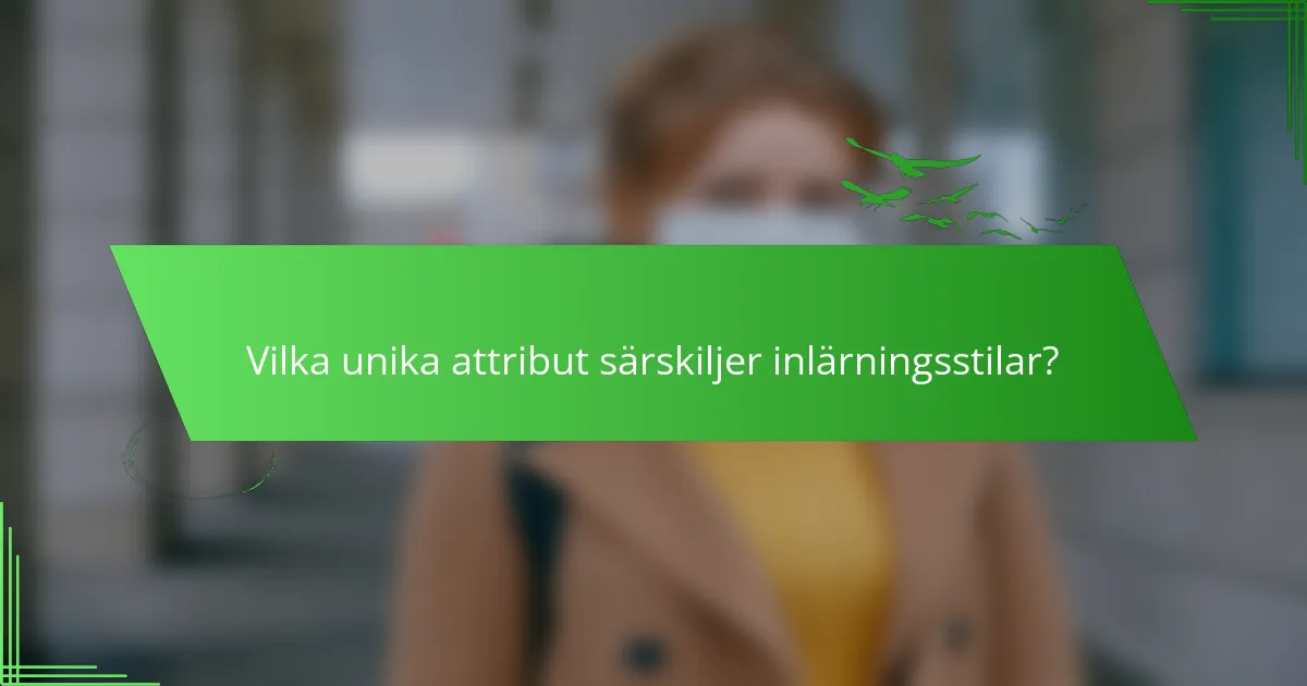 Vilka unika attribut särskiljer inlärningsstilar?