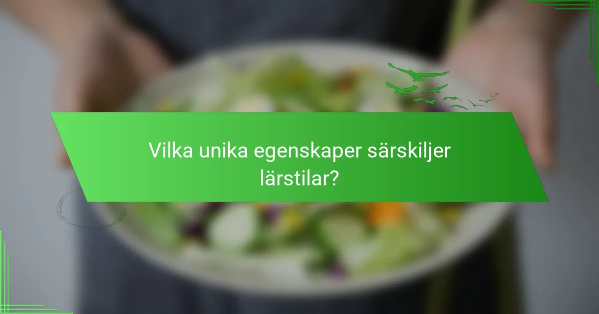 Vilka unika egenskaper särskiljer lärstilar?