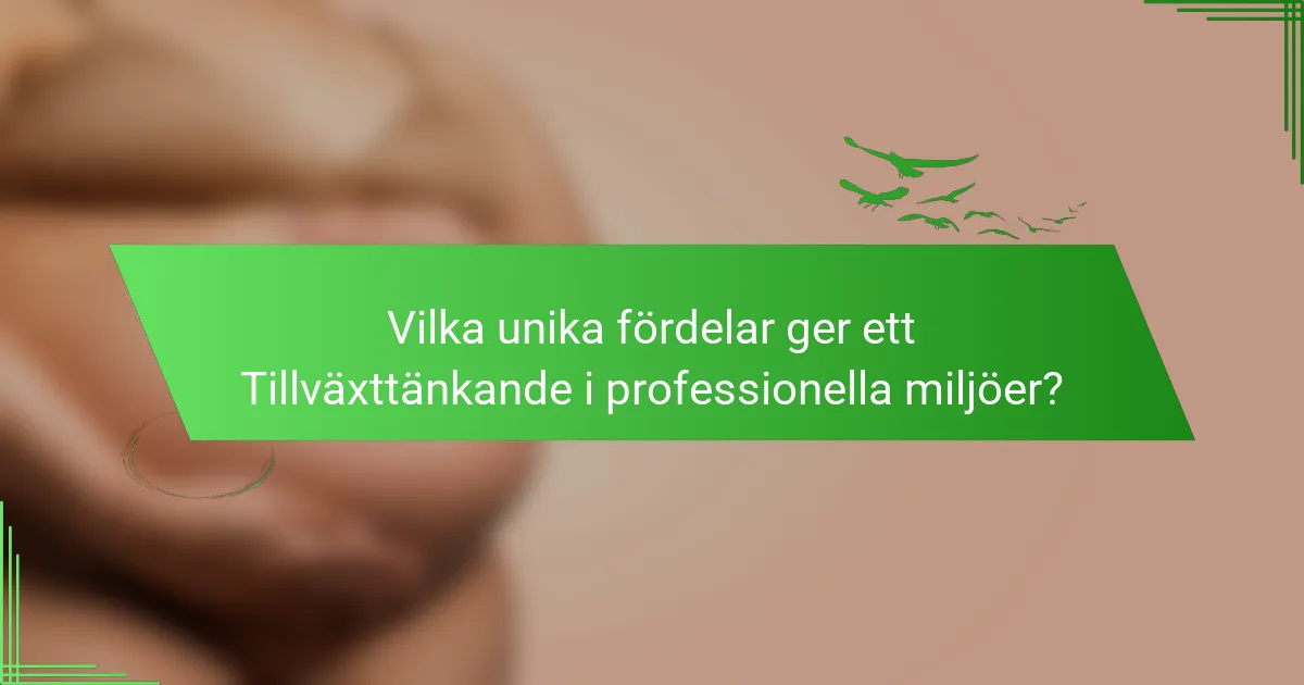 Vilka unika fördelar ger ett Tillväxttänkande i professionella miljöer?