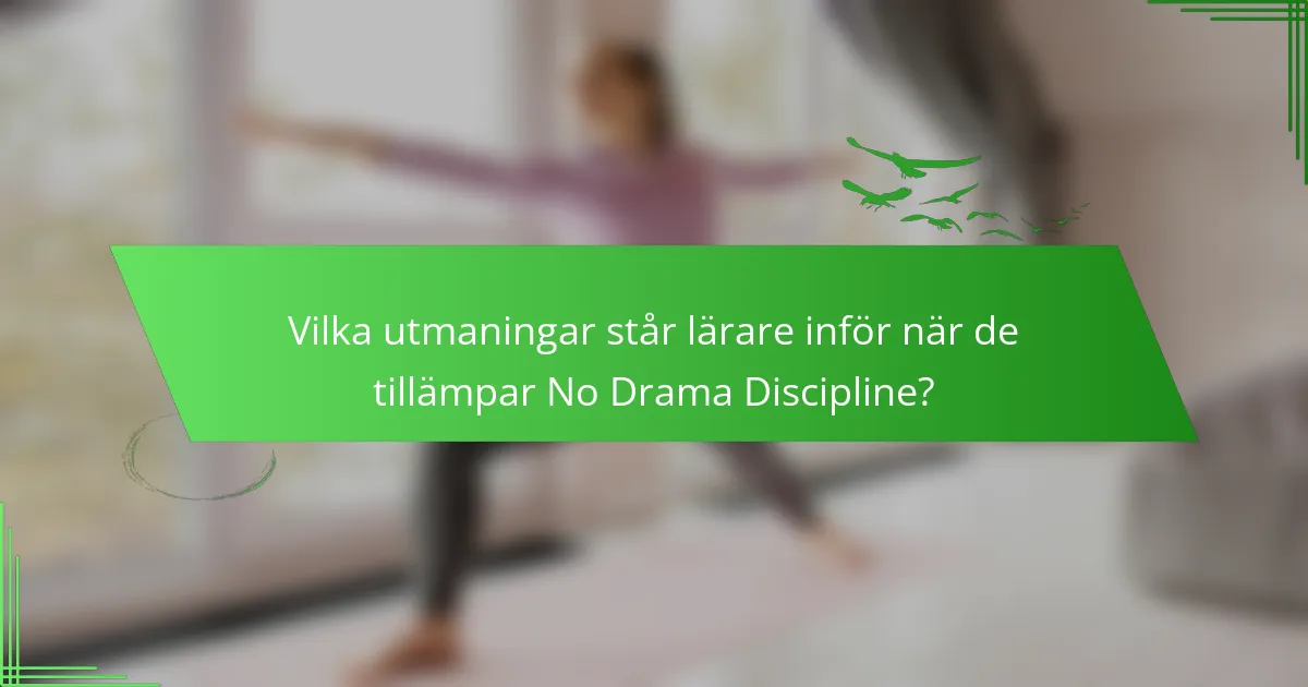 Vilka utmaningar står lärare inför när de tillämpar No Drama Discipline?
